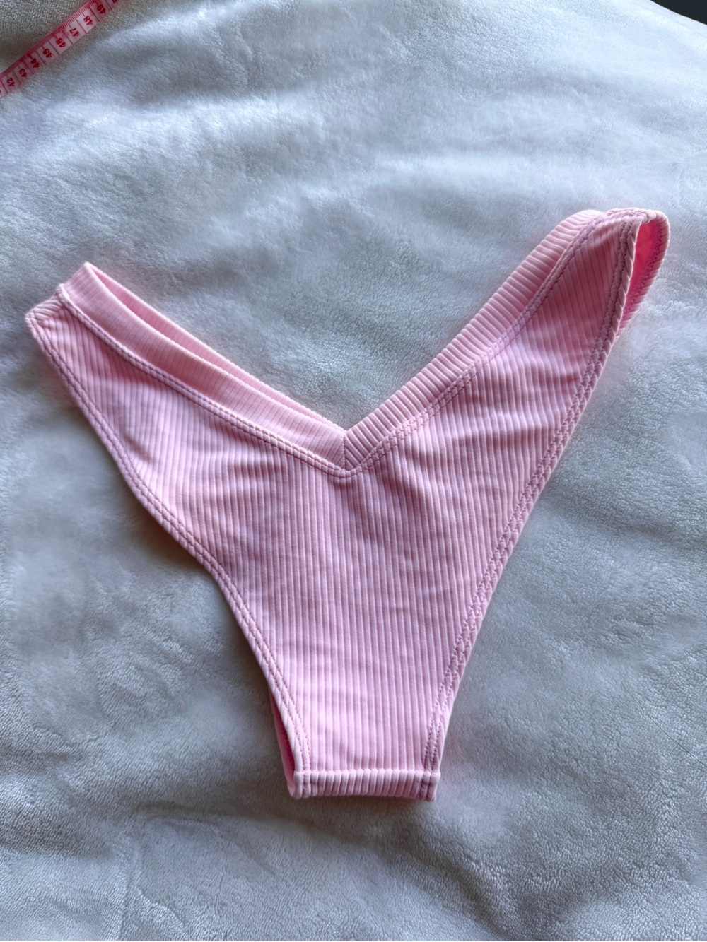 Frankie’s Bikinis Austin Ribbed Cheeky Bikini Bottoms - pink, medium - Picture 7 of 8